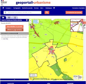 Copie d'écran du site Géoportail